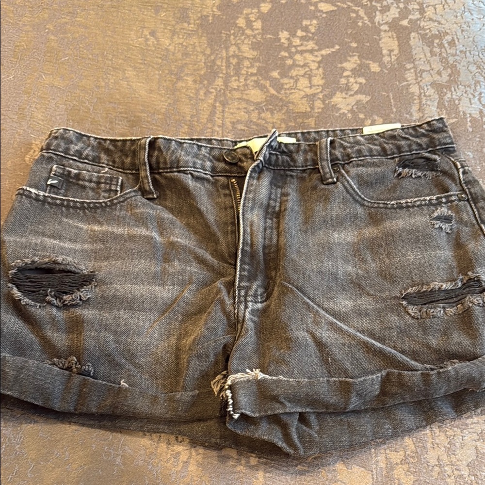 KANCAN distressed Black Denim Shorts NWOT
